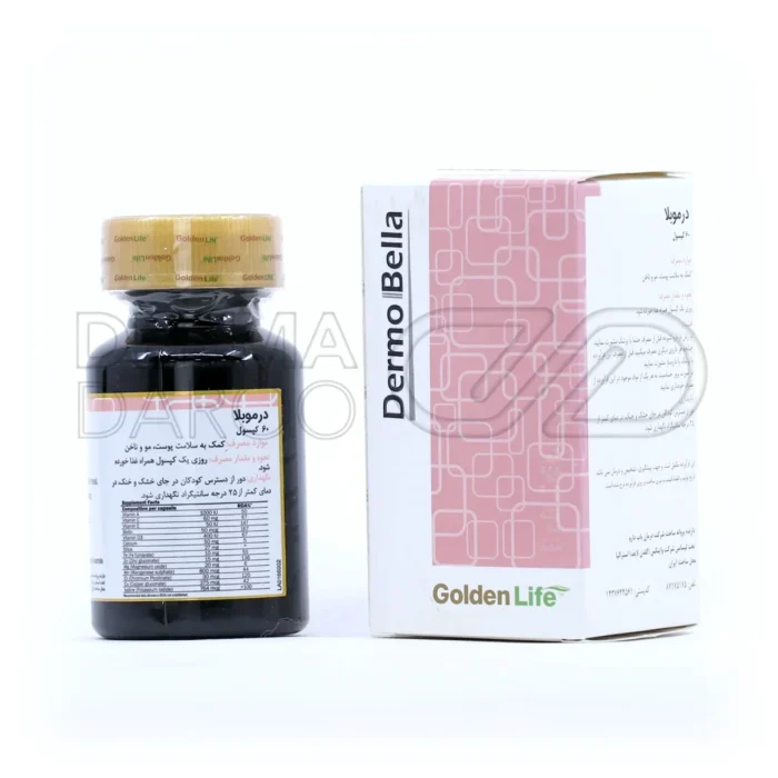 کپسول درموبلا گلدن لایف؛ کمک به جلوگیری از سفید شدن زودرس مو و حفظ سلامت ظاهری مو و ناخن