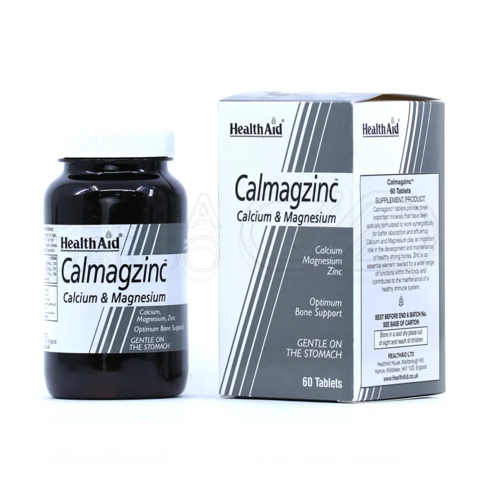 قرص کلمگزینک هلث اید با کلسیم، منیزیم و زینک برای استحکام استخوان و دندان در بسته‌بندی ایمن و مقاوم