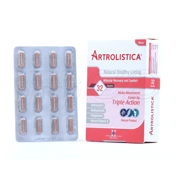 کپسول آرترولیستیکا هولیستیکا، بسته‌بندی مقاوم، مکمل گیاهی، کاهش درد آرتروز و تقویت مفاصل.