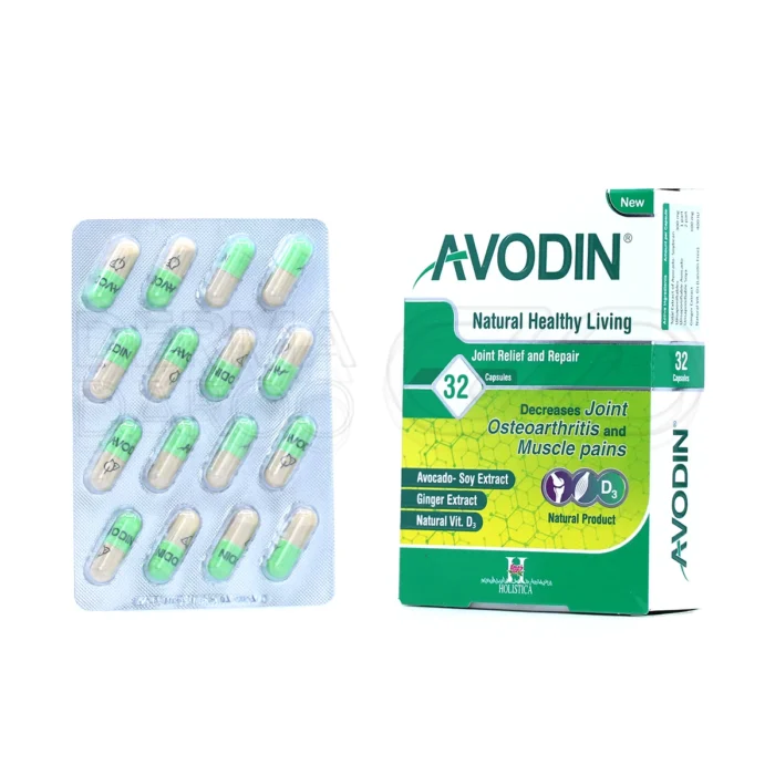 holistica-avodin-32-cap (1) بسته بندی کپسول آوودین هولیستیکا با عصاره آووکادو، سویا و زنجبیل برای سلامت مفاصل