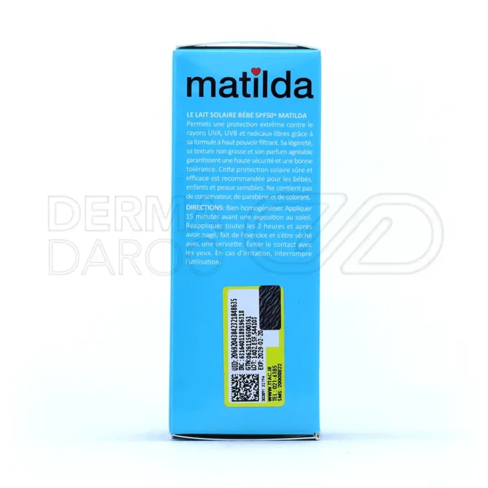 لوسیون رولی ضد آفتاب کودک SPF50 ماتیلدا 50 میلی لیتر