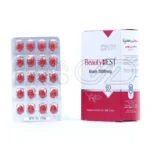 نمایی از بسته‌بندی سافت ژل بیوتی بست فورت نوتری بست همراه با کپسول حاوی ۲۰۰۰ میکروگرم بیوتین برای حفظ سلامت پوست، مو و ناخن‌ها