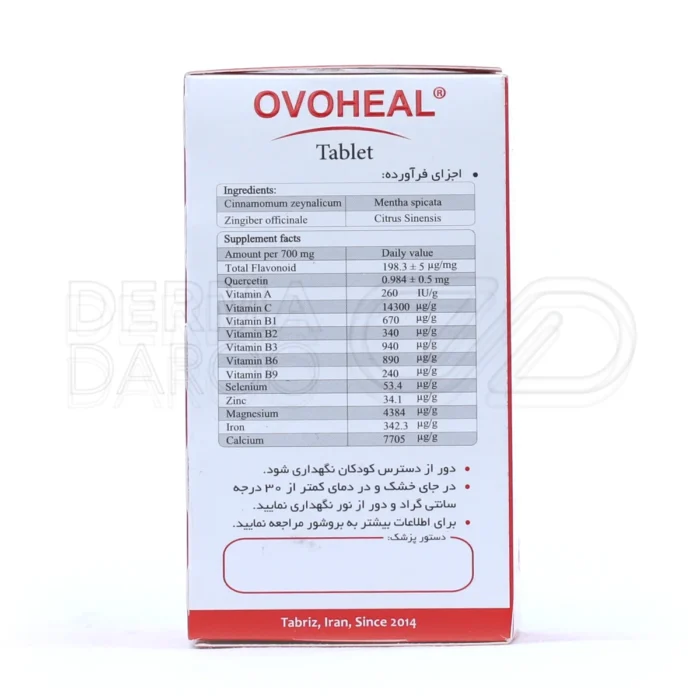قرص درمان کیست تخمدان اووهیل با ترکیبات آنتی‌اکسیدانی و مینرال‌های ضروری مانند زینک و سلنیوم