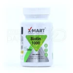 قرص بیوتین ۱۰۰۰ ایکس مارت مناسب افزایش انرژی، تقویت مو و ناخن، همراه با بسته‌بندی ایمن و محافظت‌شده