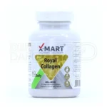 قرص رویال کلاژن ایکس مارت با کلاژن هیدرولیز شده، مناسب آبرسانی پوست و تقویت مو و ناخن، همراه با بسته‌بندی ایمن