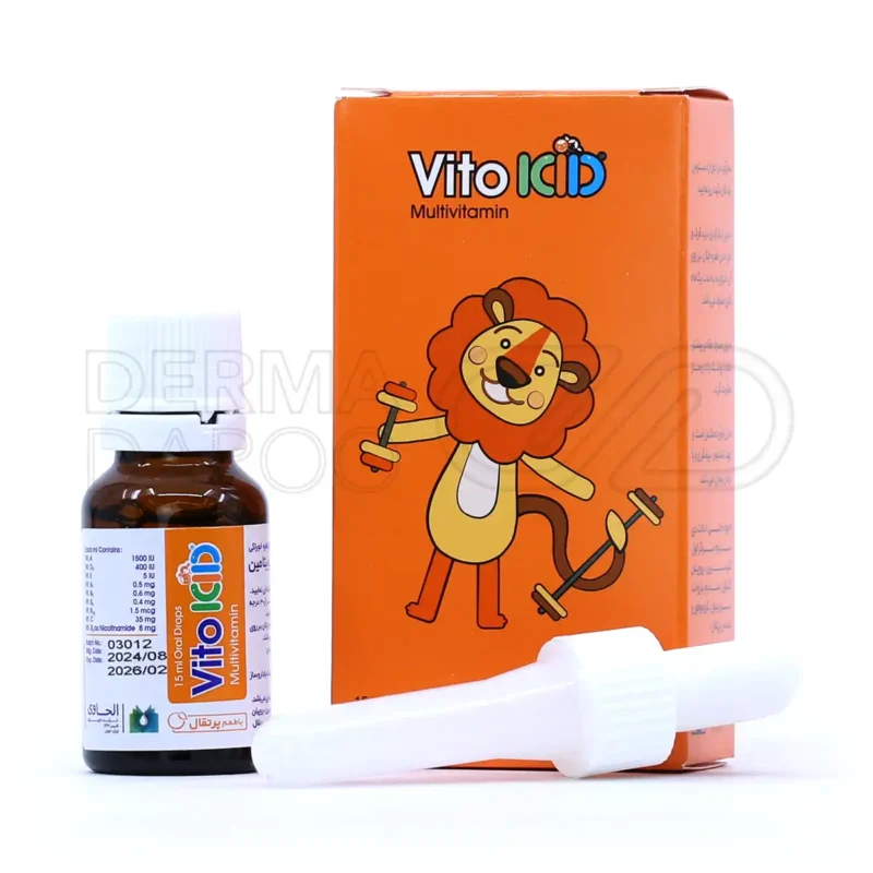 قطره ویتوکید الحاوی ۱۵ میلی لیتر - جعبه بسته بندی و محفظه قطره