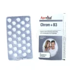 قرص کروم و ویتامین B3 آپوویتال به همراه بسته‌بندی؛ تنظیم قند خون، کمک به کاهش وزن و افزایش سوخت‌وساز بدن