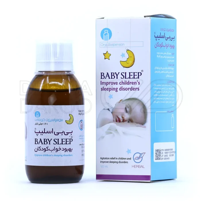 arsham-darou-baby-sleep-oral-suspension-120-ml-00 شربت بی بی اسلیپ آرشام دارو ۱۲۰ میلی لیتر - جعبه بسته بندی و بطری شربت