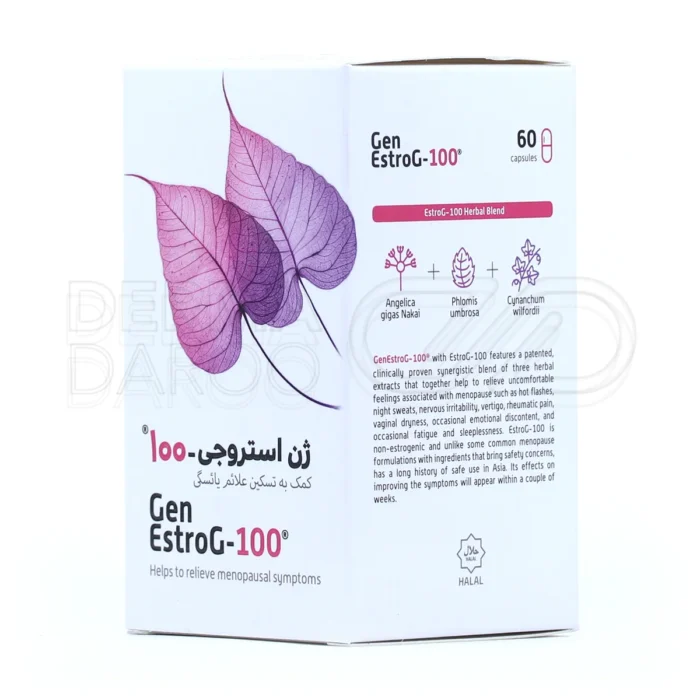 ژن استروجی ۱۰۰، با عصاره سنبل ختایی، کاهش گرگرفتگی و علایم یائسگی.