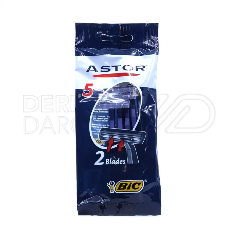 خودتراش دو تیغه آستور بیک برای پوست های نرمال 5 عدد