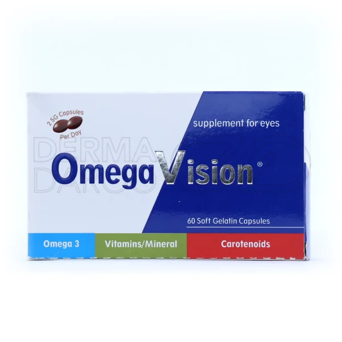 امگا ویژن دانا، با ویتامین E و C، آنتی‌اکسیدان قوی، پیشگیری از آب مروارید، مناسب سلامت سیستم بینایی.