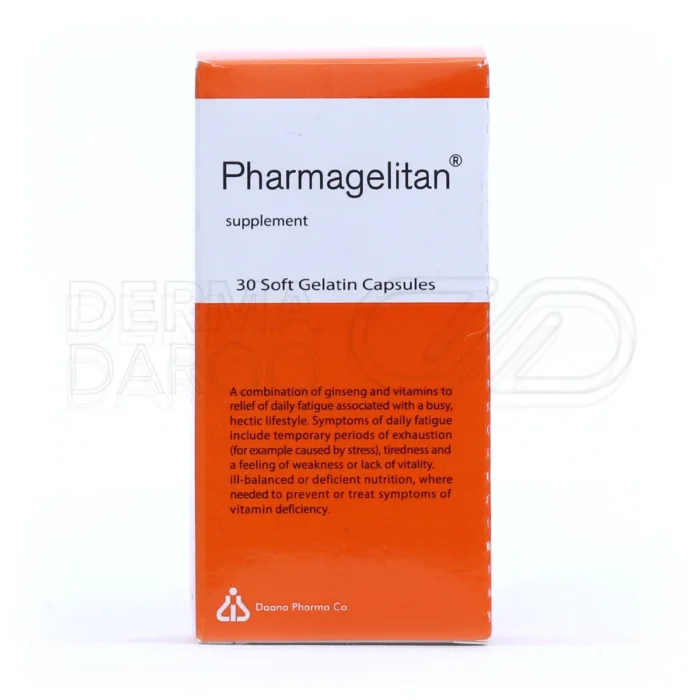 فارماژلیتان دانا، با روتین و آهن، کاهش خستگی و ضعف، تقویت قوای ذهنی، حاوی ویتامین‌های ضروری و جینسینگ.