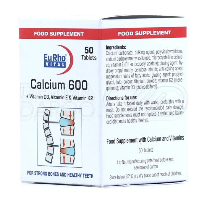 کلسیم D۳ یوروویتال، جلوگیری از کمبود کلسیم، سلامت استخوان و دندان.