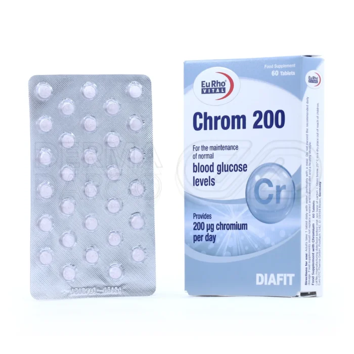 قرص کروم ۲۰۰ میکروگرم یوروویتال؛ مکمل کنترل قند خون، کاهش وزن و تقویت متابولیسم بدن