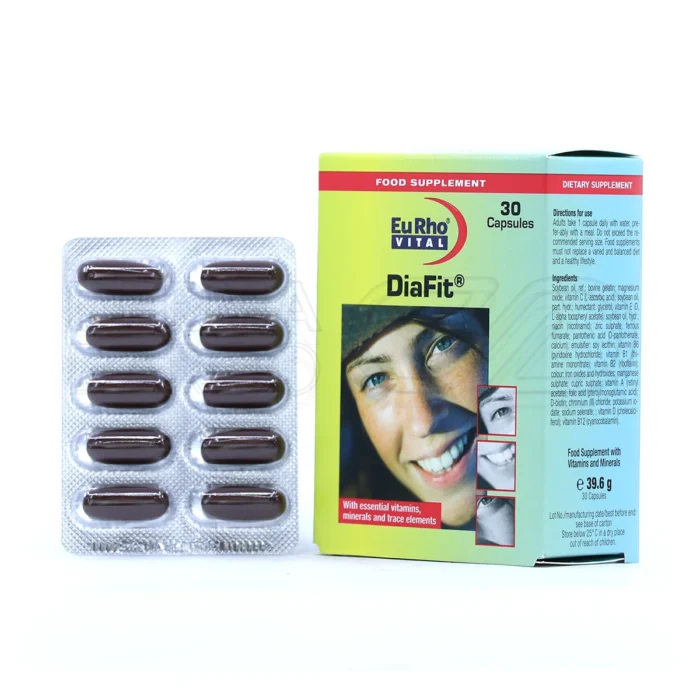 eurho-vital-diafit-30-caps (1) کپسول دیافیت یوروویتال، بستهبندی مقاوم، مکمل دیابت، تنظیم قند خون و تقویت ایمنی.
