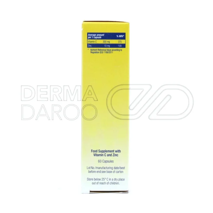 مکمل یوروویتال با ۱۰ میلی‌گرم زینک و ۳۰۰ میلی‌گرم ویتامین C برای تقویت سیستم ایمنی و کاهش خستگی