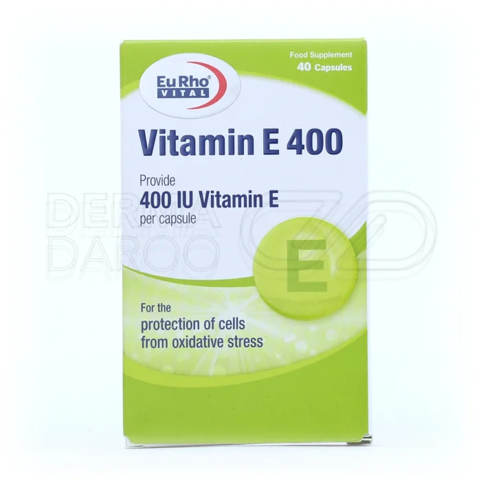 ویتامین E ۴۰۰ واحد یوروویتال، آنتی‌اکسیدان، کاهش اثرات رادیکال‌های آزاد، حفظ سلامت قلب، مناسب بزرگسالان.