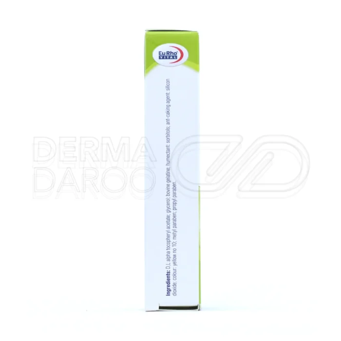 کپسول ژلاتینی یوروویتال، با ویتامین E ۴۰۰ واحد، تقویت سیستم ایمنی، محافظ قلب و عروق، آنتی‌اکسیدان قوی.