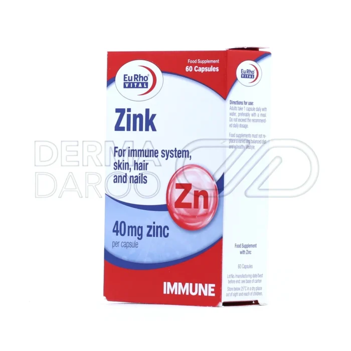 مکمل زینک یوروویتال ۴۰mg؛ کمک به افزایش رشد مو، تقویت سیستم ایمنی و بهبود عملکرد بدنی