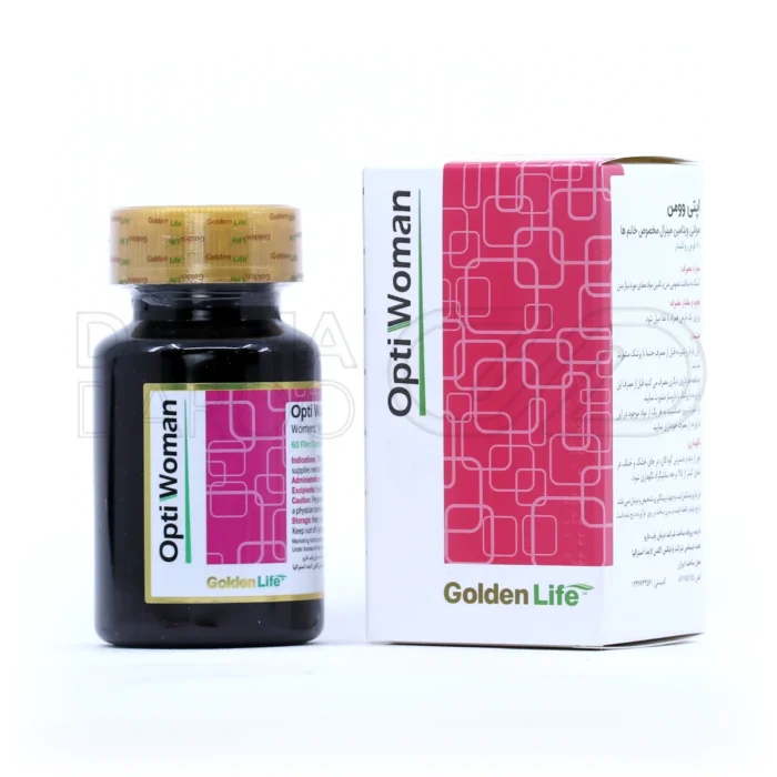 قرص اپتی وومن گلدن لایف به همراه بسته‌بندی؛ مولتی ویتامین مینرال مخصوص بانوان برای تقویت سیستم ایمنی، افزایش انرژی و سلامت عمومی بدن