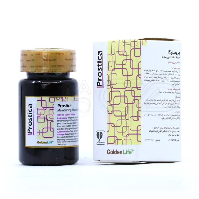 golden-life-prostica-30-fc-tabs (1) بستهبندی قرص پروستیکا گلدن لایف، مکمل گیاهی برای سلامت پروستات و کاهش علائم تکرر ادرار