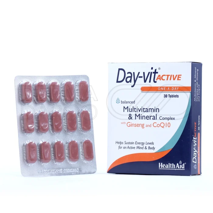بسته قرص دی‌ویت اکتیو هلث‌اید؛ مولتی ویتامین کامل برای افزایش انرژی، بهبود خلق‌وخو و سلامت عمومی بدن