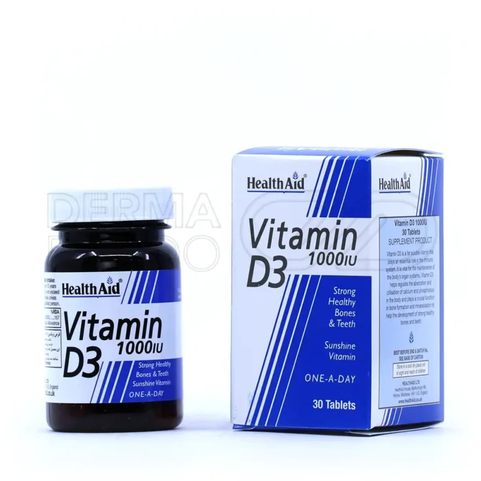 قرص ویتامین D۳ هلث اید ۱۰۰۰ واحد ۳۰ عدد