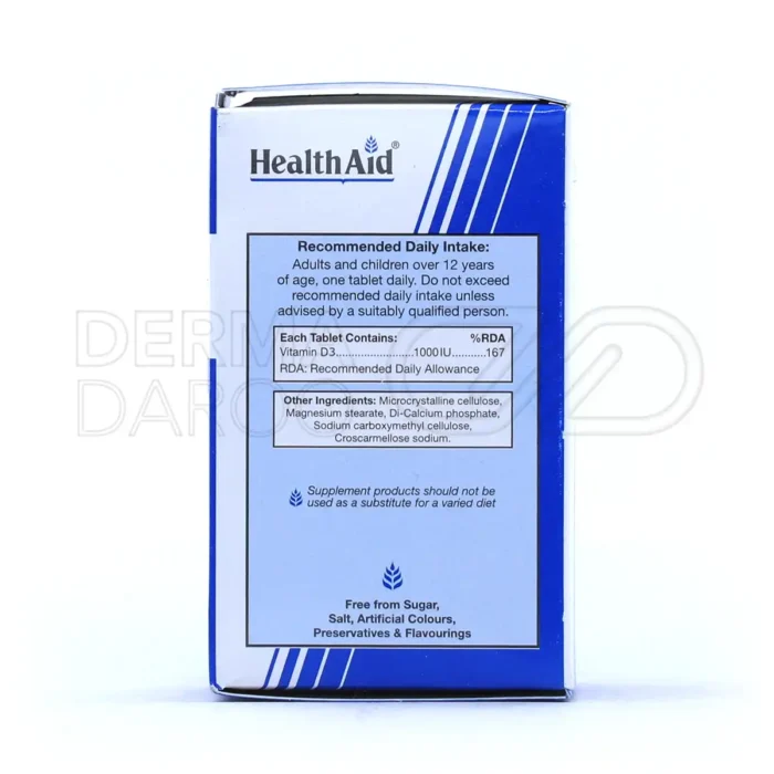 قرص ویتامین D۳ هلث اید ۱۰۰۰ واحد ۳۰ عدد