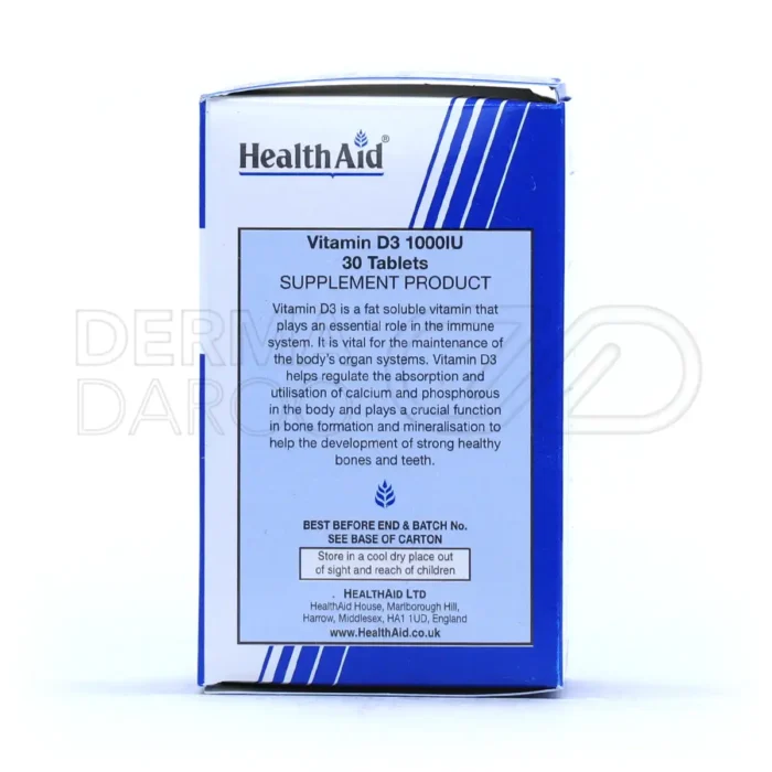 قرص ویتامین D۳ هلث اید ۱۰۰۰ واحد ۳۰ عدد