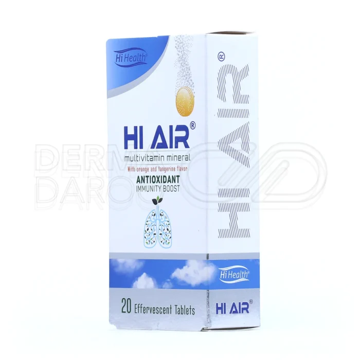 قرص جوشان های ایر، با ۱۰۰ میکروگرم سلنیوم و ویتامین C، آنتی‌اکسیدان، پاکسازی ریه، مناسب برای آلودگی هوا و سیگار.