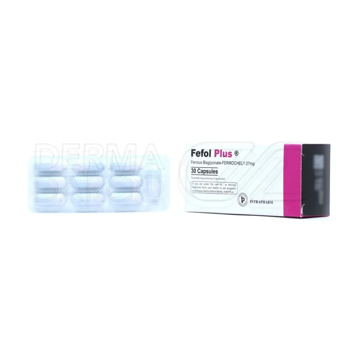 intrapharm-fefol-spansule-30-capsules (1) کپسول ففول اینترافارم، بستهبندی مقاوم، مکمل آهن و فولیک اسید، رفع کمخونی بارداری و قاعدگی.