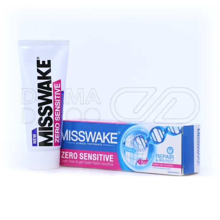 تیوب خمیر دندان زیرو سنسیتیو میسویک با بسته بندی سفید و آبی، ضد حساسیت، محافظ مینا و مناسب دندان‌های حساس