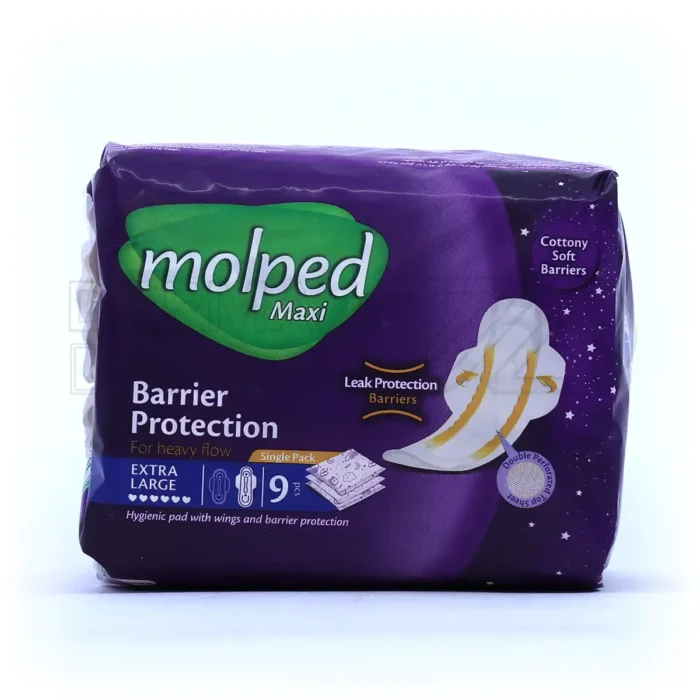 نوار بهداشتی بالدار نیمه ضخیم پنبه ای مولپد سایز خیلی بزرگ 9 عدد - تصویر 2