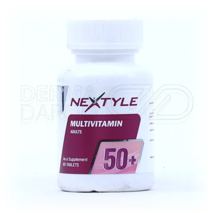 nextyle-multivitamin-adults-50plus-60-tabletes (1) بستهبندی قرص مولتی ویتامین پلاس ۵۰ نکستایل مخصوص افراد بالای ۵۰ سال برای تامین ویتامینها و مواد معدنی ضروری