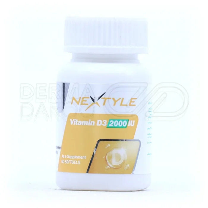 سافت ژل ویتامین D3 ۱۰۰۰ واحد نکستایل، در بسته‌بندی، تقویت سیستم ایمنی، بهبود جذب کلسیم، سلامت استخوان و دندان.