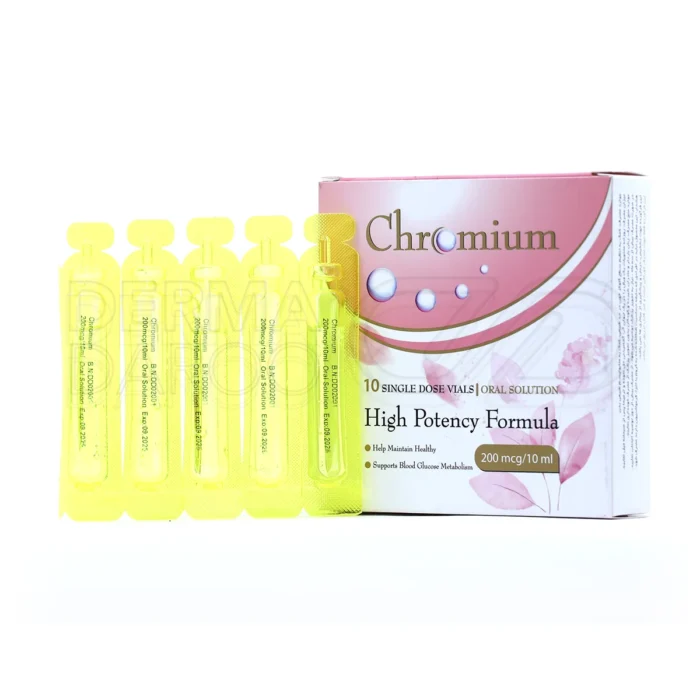 ویال خوراکی کرومیوم ۲۰۰ نورم لایف، مکمل حاوی کروم برای کمک به تنظیم قند خون، بهبود متابولیسم و کاهش میل به شیرینی‌جات، مناسب افراد دارای اضافه وزن یا مقاومت به انسولین
