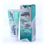 بسته بندی خمیر دندان پاستا دل کاپیتانو در تیوب سفید با طرح ایتالیایی، حاوی چیتوسان و مریم گلی برای محافظت کامل دندان و تقویت لثه