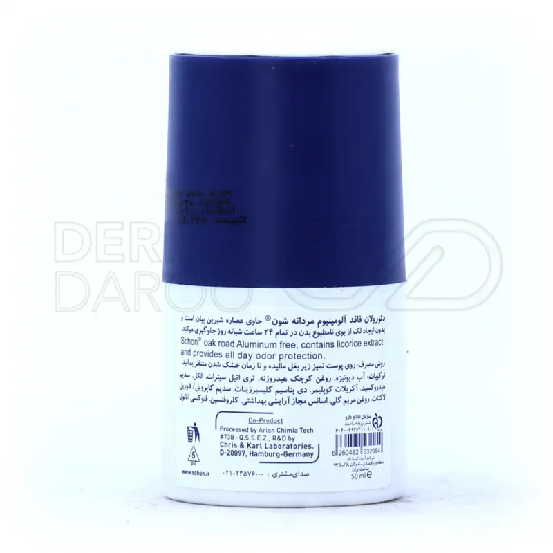 دئورولان فاقد آلومینیوم مردانه شون مدل Oak Road حجم 50 میلی لیتر