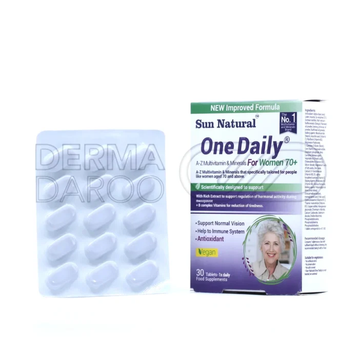 قرص مولتی ویتامین مخصوص بانوان بالای ۷۰ سال سان نچرال، حاوی ترکیبات آنتی‌اکسیدانی و تقویت‌کننده سیستم ایمنی بدن