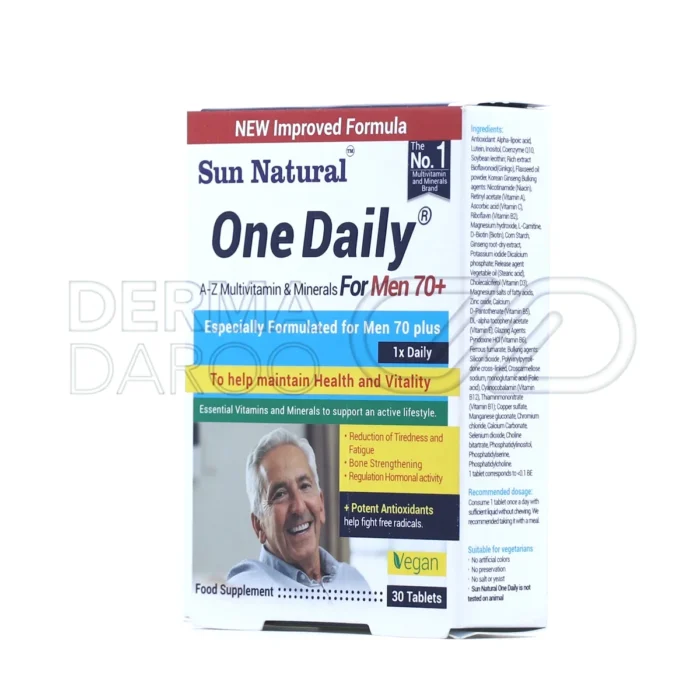 مکمل سان نچرال وان دیلی با 36 ترکیب ضروری برای ارتقاء سلامت عمومی بدن مردان سالمند