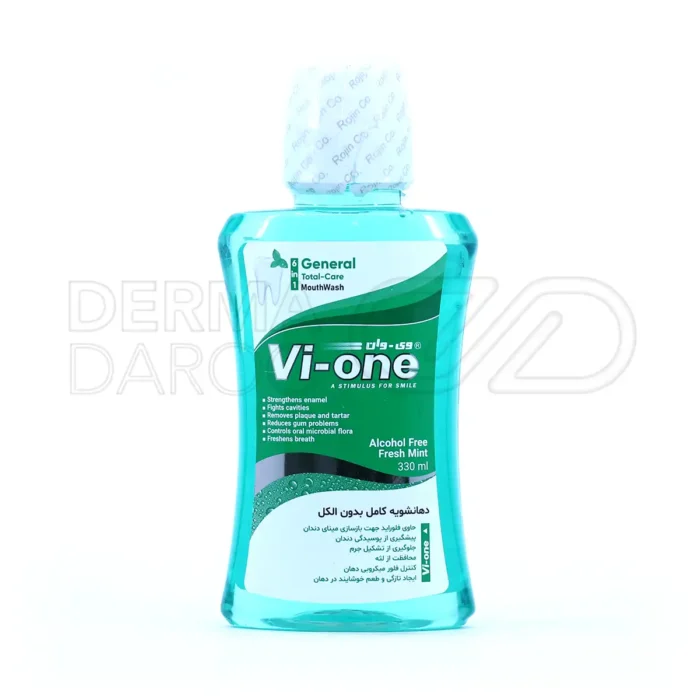 vi-one-general-6x1-mouthwash-fresh-mint-330-ml-00 دهانشویه جنرال ۱×۶ وی وان حاوی عصاره نعناع تازه ۳۳۰ میلی لیتر
