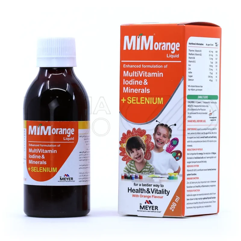 شربت میم اورنج میر ویتابیوتیکس ۲۰۰ میلی لیتر - جعبه بسته بندی و محفظه شربت
