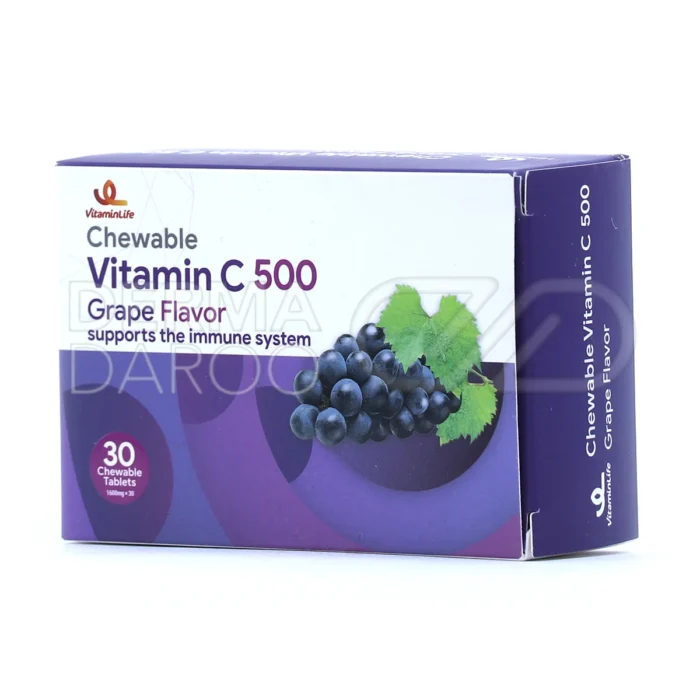 قرص جویدنی ویتامین C، بهبود زخم جراحی و افزایش جذب آهن در بدن.