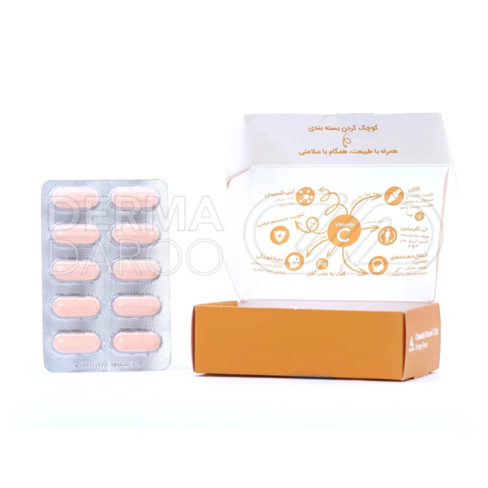 ویتامین C ۵۰۰ میلی‌گرم، آنتی‌اکسیدان قوی، بهبود زخم و سلامت عمومی.