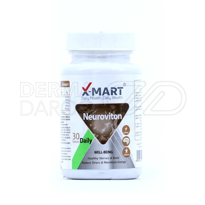 x-mart-neuroviton-30-tabs (1) بسته قرص نوروویتون ایکس مارت؛ مکمل حاوی ویتامینهای B۱، B۶، B۱۲ و منیزیم برای تقویت سیستم عصبی و کاهش خستگی