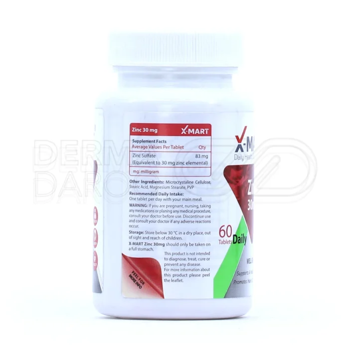 مکمل زینک ۳۰ میلی‌گرم مناسب تقویت سیستم ایمنی و کمک به سلامت عمومی بدن