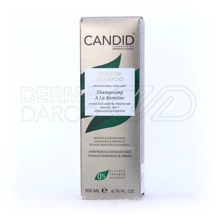 شامپو کراتینه کاندید با پروتئین ابریشم برای استحکام و درخشندگی موهای رنگ شده