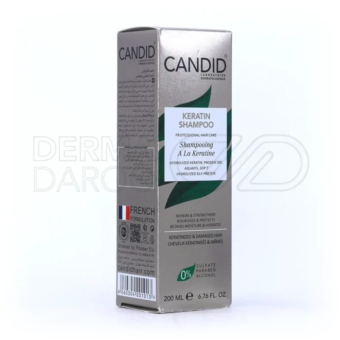 شامپو کاندید با گلیسیرین و آلانتوئین برای آبرسانی و تقویت فولیکول موهای کراتینه