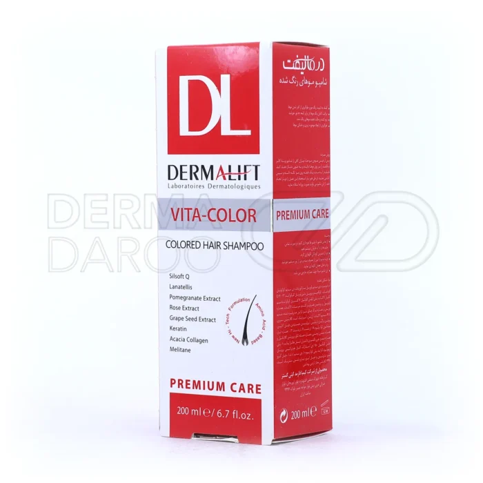 شامپو درمالیفت Vita-Color با عصاره نسترن وحشی، تقویت کننده موهای رنگ شده و ضد ریزش مو