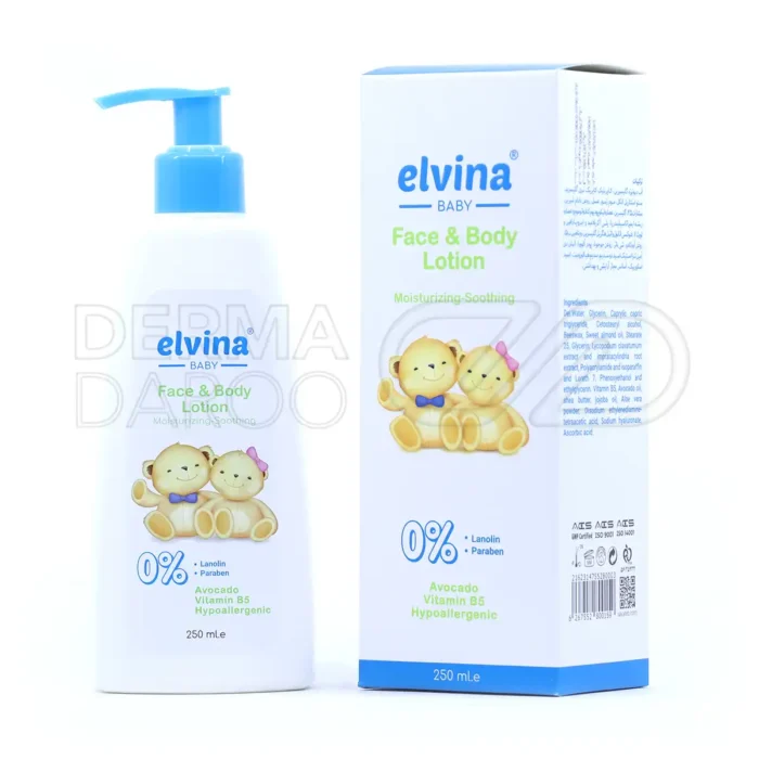 elvina-face-and-baby-body-lotion-250-ml (1) لوسیون صورت و بدن کودک الوینا 250 میلی لیتر
